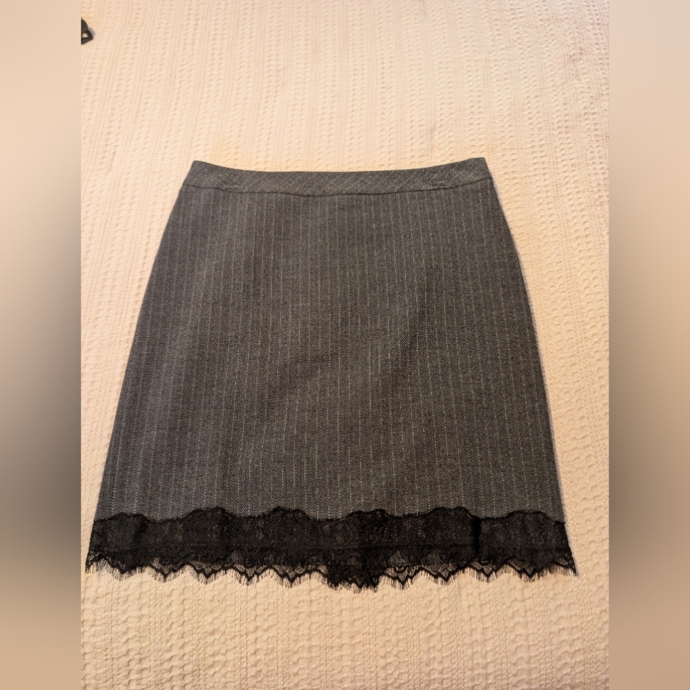 LOFT Gray Mini Pencil Skirt